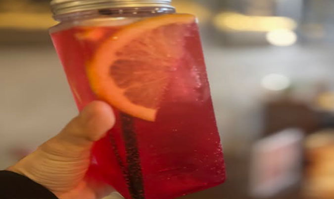 Red lemon soda
