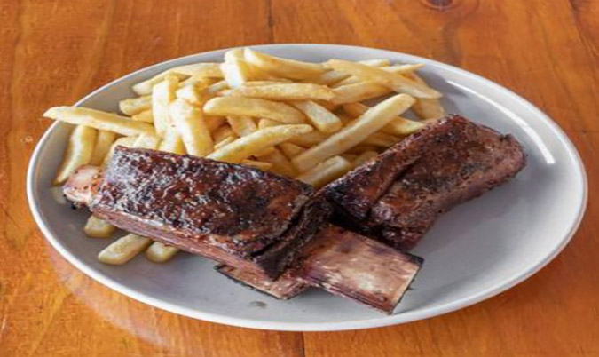 Double Beef Ribs with a Side of Chips