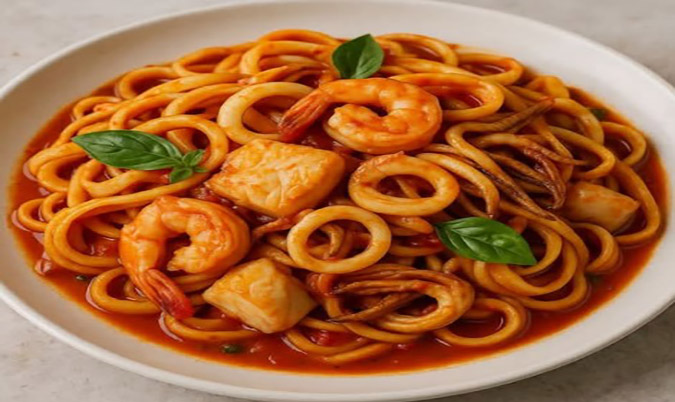 Seafood Fettuccine Pasta