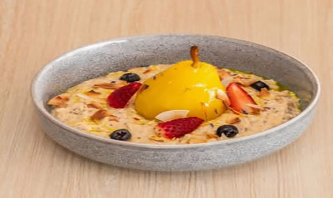 Saffron Pear Bircher Muesli