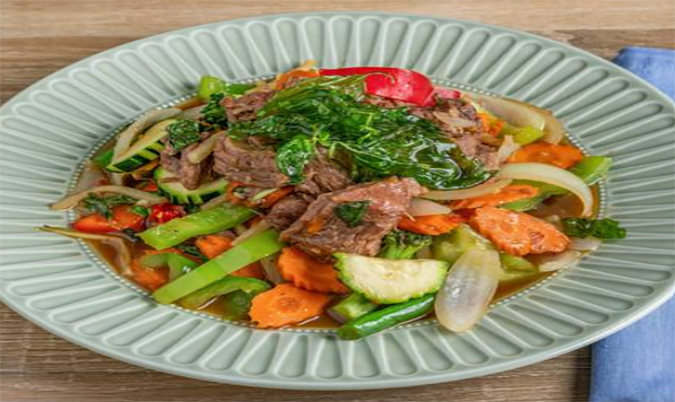 Braised Beef Basil Stir Fry