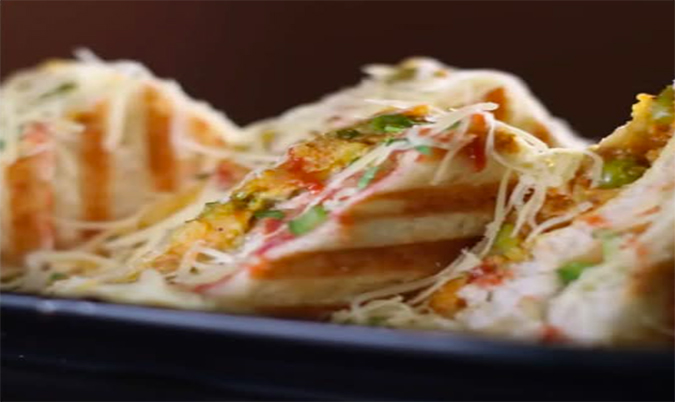 Cheese Aloo Mutter Grill Sandwich