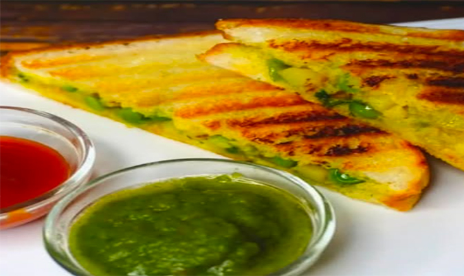 Aloo Mutter Sandwich Grill