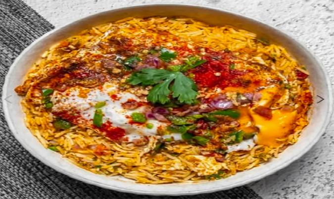 Rice Bhurji with Masala Half Fry