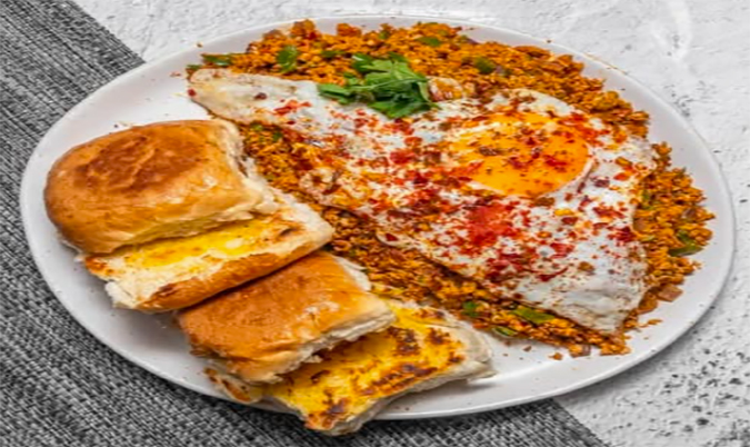 Khima with Half Fry