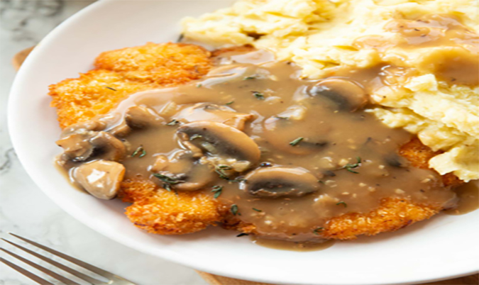 Chicken Schnitzel with Gravy