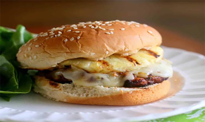 Chicken Schnitzel Hawaiian Burger