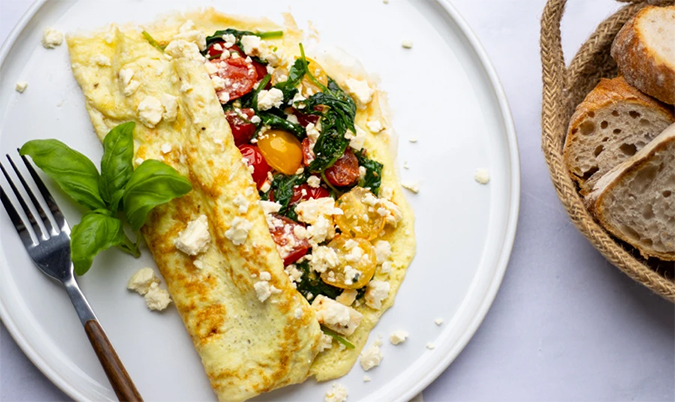 Spinach & Feta Omelettes & sourdough (GF/ GFO)