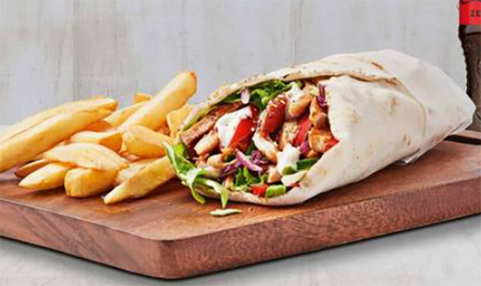 Chicken Kebab small chips & 375 soft drink
