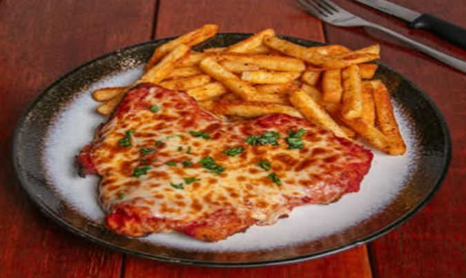 Chicken Parmigiana with Chips